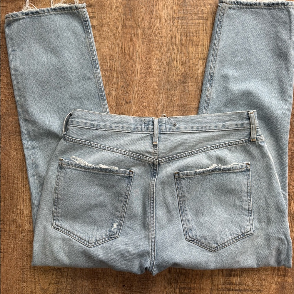 Agolde Riley High Rise Straight Jeans in Reputation Blue - Picture 6 of 7